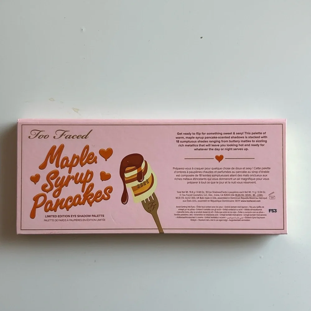 Too Faced Limited Edition Maple Syrup Pancakes 18 shade Eyeshadow Palette